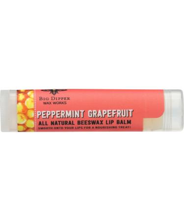 Big Dipper Wax Works Peppermint Grapefruit Beeswax Lip Balm 0.15 OZ