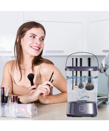 Automatic Cosmetic Brush Cleaner | Automatic Cosmetic Brushes Cleaner - Automatic Spinning Make Up Brush Cleaner for Makeup Brushes Eggs Sponges Purple - Buy Online on GoSupps.com
