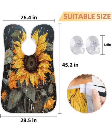 Rainy Day Sunflower Beard Bib Apron | Beard Hair Catcher for Men | Perfect Father's Day & Christmas Gift for Dad & Husband - Buy Online on GoSupps.com