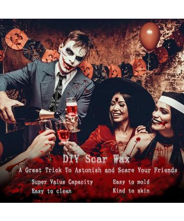 Mysense Scar Wax Kit 3.5oz for SFX Makeup - Halloween Special Effects Set with Spatula, Fake Blood, and Stipple Sponges - Buy Online on GoSupps.com