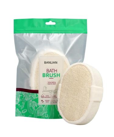 Natural Loofah Exfoliating Body Scrubber Thickened Bath Shower Loofah Sponge for Men & Women face Scrubber Exfoliator Facial Cleansing Brush Skin Care - Lufa Loufas Sponges (1 Count (Pack of 1))