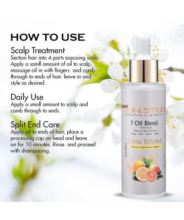 Hydrating Hair Oil for Dry Scalp - Coconut, Apricot, Almond & Castor Oil Blend with Vitamin E - Natural Body Oil for Women - Citrus Uplifting Scent - Buy Online on GoSupps.com