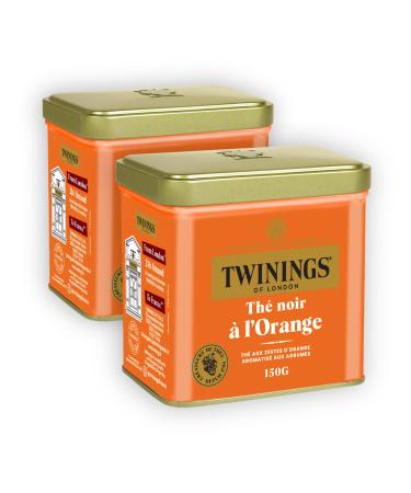 Twinings - Assortiment D couverte - Th Noir l'Orange - 300 g en Vrac - D licat et Fruit Noir Orange - 300 g