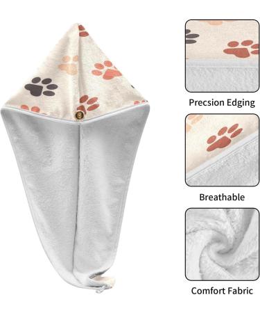 Pup s Footprints Quick Dry Hair Cap Set - 2 Piece Super Absorbent Towel & Button Headband | Soft & Comfortable for All Hair Types - Buy Online on GoSupps.com