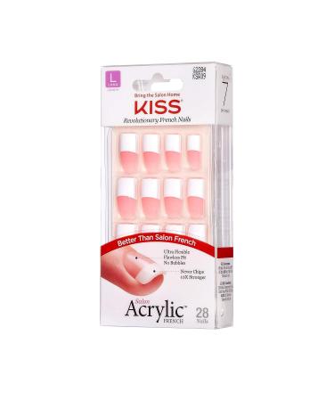 Kiss Salon Acrylic French Nails KSA09 - 28 Count (Pack of 1) - Buy Online on GoSupps.com