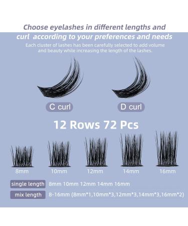 Lovely D Curl 14mm Individual Eyelashes - Single Quewel Segments for DIY Eyelash Extensions - 1 Piece Pack - Buy Online on GoSupps.com