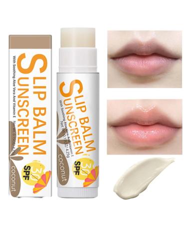 Lip Balm with Sunscreen | Bum Sun SPF30 Lip Sunscreen | Lip Sunscreen Travel Size Sunscreen for LipsProtects Soothes Moisturizes Lip Care Frifer #2 Coconut Flavor