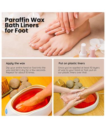 Segbeauty Paraffin Wax Liners for Foot - 200 Count Plastic Bags for Hot Wax Therapy with 200 Closure Stickers - Compatible with Therabath Paraffin Wax Machine - Buy Online on GoSupps.com
