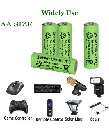 16 Packs 1.2V AA 300mAh Ni-MH Rechargeable Solar Batteries for Outdoor Lights - Ideal for String & Pathway Lighting - Buy Online on GoSupps.com