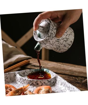 Milisten Seasoning Pot Earthenware Pot Ceramic Soy Sauce Pourer Seasoning Bottle Container with Lid Liquid Dispenser Syrup Container Lidded Sauce Bottle Ceramics Vintage Condiment Jar - Buy Online on GoSupps.com