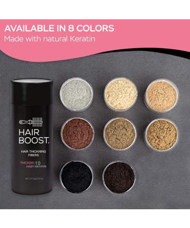 Hair Boost Hair Building Fibers (27.5g) - Instant Hair Thickening for Thinning Hair - Light Brown Hair Powder for Men & Women - Buy Online on GoSupps.com