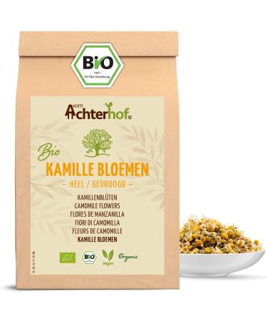Blanks Co KG Chamomile flowers organic 500g whole and dried in organic quality chamomile tea from whole flowers 100 natural slightly bitter and delicate in taste vom Achterhof 500 g pack of 1