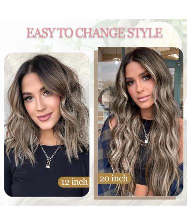 Secret Hair Extensions 12 Inch Bleach Blonde Invisible Wire Synthetic Hair Pieces for Women - Natural Wavy Hair Extension - Buy Online on GoSupps.com