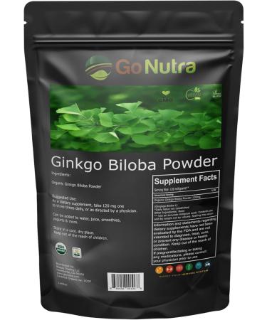 Go Nutra Organic Ginkgo Biloba Powder 8 oz. | Pure Ginkgo Biloba Supplements, Ginkgo Leaf Powder, (8oz.) - Buy Online on GoSupps.com