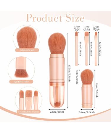 4 in 1 Travel Makeup Brushes Set Portable Retractable Travel Makeup Brushes Foundation Blush Powder Eye Shadow Concealer Brush for Women Makeup Brush Cruelty-Free - Buy Online on GoSupps.com