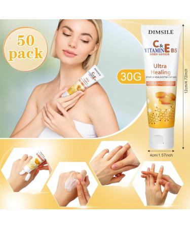 Dimsile 50 Pack Travel Size Body Lotion 1 Oz Dry Skin Moisturizer with Flip Cap for Extra Dry Skin for Inns and Hotels Airlines Offices Gyms and More(Natural Style) - Buy Online on GoSupps.com