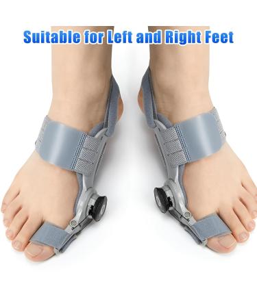 Bunion Corrector for Men & Women | Adjustable Bunion Splint for Pain Relief | Orthopedic Toe Straightener with Anti-Slip Heel Strap | Fits Left & Right Feet - Grey - Buy Online on GoSupps.com