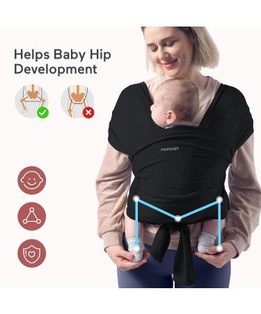 Momcozy Baby Wrap Carrier Sling - Adjustable Infant Carrier for Newborn to 50 lbs, Black - Buy Online on GoSupps.com