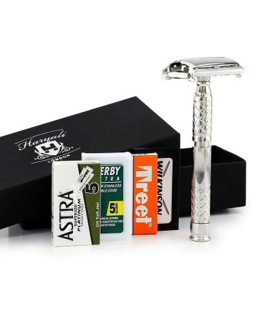 Double edge safety razor Chrome twist to open Shake men's razor Easy and safe blade change
