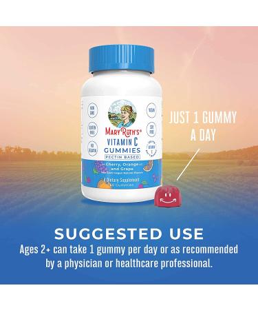 MaryRuths Vegan Vitamin C Gummies - 2 Month Supply | Immune Support for Adults & Kids | Non-GMO Plant-Based Formula with 125mg Vitamin C - Buy Online on GoSupps.com