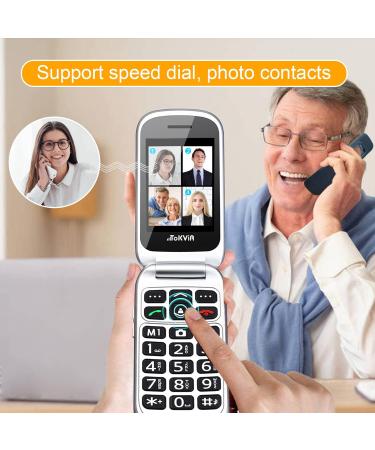 TOKVIA Unlocked Mobile Phone for Elderly with Big Buttons and SOS Button | Senior Flip Phone with Large Numbers | Dual Display 2.4 + 1.77 inches | T221 Black - Buy Online on GoSupps.com