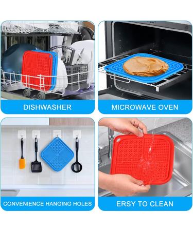 Slow Feeder Lick Mat with Suction Cups for Dogs & Cats | Anxiety Reducing Dog & Cat Slow Feed Bowls | Ideal for Bathing, Nail Trimming, Grooming | Blue & Red with Hooks - Buy Online on GoSupps.com