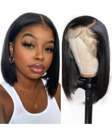 Bob Wig Human Hair 13x4 HD Lace Front Wigs Human Hair For Women 180% Density 10A Short Bob Human Hair Wigs Pre Plucked Glueless Wigs Straight Bob Lace Front Wigs Human Hair 10 Inch 10 Inch 13x4 Lace Front Wig