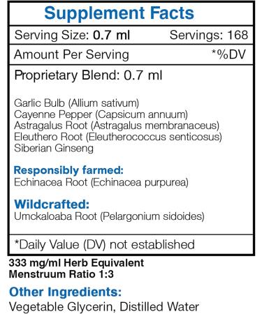 Respiratory Immune Boost Alcohol-Free Extract, Tincture, Glycerite Echinacea, Garlic, Umckaloabo, Cayenne, Astragalus, Eleuthero Siberian Ginseng. Lung Congestion Formula (4 FL OZ) 4 Fl Oz (Pack of 1) - Buy Online on GoSupps.com