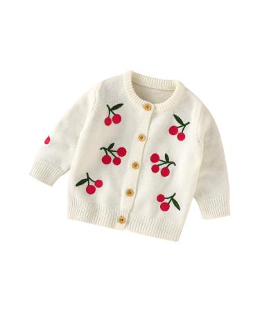 North edge Baby Cardigan Hooded Sweater Newborn Infant Girl Boy Warm Coat Knit Outwear Light Weight Jacket 12-18 Months White