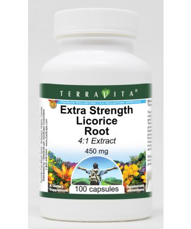 Extra Strength Licorice Root 4:1 Extract - 450 mg (100 Capsules ZIN: 514213) - 3 Pack