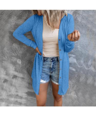 Long Shirt Outerwear Top Thin Warm Knitted Coat Women's Blouse V-Neck Shirt Tunic Long Women's Tunic Women's Shirt Casual Checked Shirt Women's Winter Chunky Knit Jacket G-sky Blue XXL - Buy Online on GoSupps.com