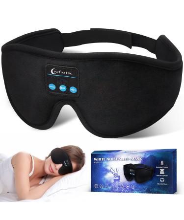 Sleep Mask Bluetooth Headphones 3D Sleep Eye Mask with White Noise Machine Wireless Music Weighted Sleep Headphones for Side Sleepers Insomnia Meditation Travel Cool Gadgets for Women Man Black