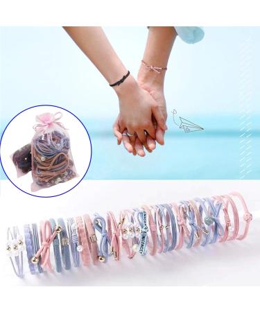60-Piece Girls Hair Tie Set - Elastic Hair Bands with Pearl Decor - Stylish Accessories for Women & DIY Hairstyles - Buy Online on GoSupps.com