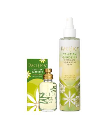 Pacifica Beauty Tahitian Gardenia Spray Perfume & Hair and Body Mist Set Fragrances Jasmine and Citrus Floral Perfume Fragrance Mist Parfum Clean Perfume Vegan 6 fl oz and 1 fl oz (Set of 2) Tahitian Gardenia Spray Perfume + Hair & Body Spray