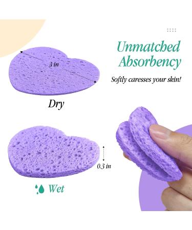 Heart-Shaped Compressed Facial Sponges - Purple Exfoliator for Cleansing | Ideal for Beauticians - International Shipping Available - Buy Online on GoSupps.com