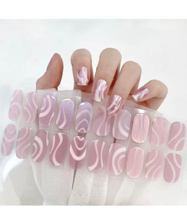 22 Stickers False Nails - Press on Nails - Soft Self-Adhesive Gel Nail Stickers - Upgrade Long-Lasting Fake Nails Stick on Nails for Women and Girls Nail Art No UV/LED Lamp Required