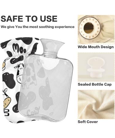 Hot Water Bottle with Cow Cover - 2L Pain Relief Hot Pack for Women & Adults - International Shipping Available - Buy Online on GoSupps.com