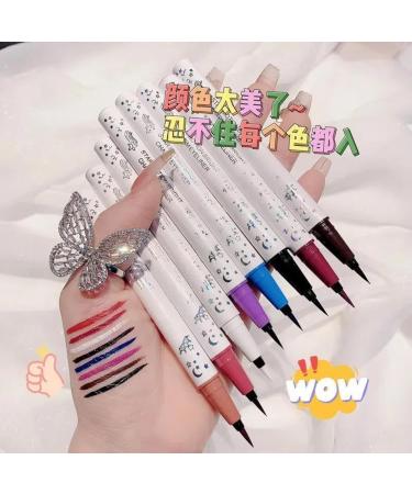  Meidimeijia Random color liquid eyeliner Ultra-fine tip waterproof long-lasting smudge-proof vibrant colors for precise eye makeup 0.8g (08# coffee orange) - Buy Online on GoSupps.com