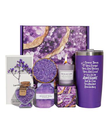 Birthday Gifts for Women Set Relaxing Lavender Spa Gift Basket Set for Mom Sister Girl Wife Daughter Best Friend Gifts