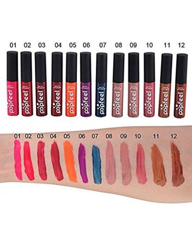 DONGXIUB 12 Color Set Waterproof Long Lasting Matte Lip Gloss - Beauty Makeup Cosmetics - Buy Online on GoSupps.com