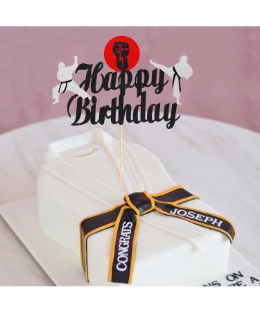 Arthsdite 1Pc Karate Cake Topper Taekwondo theme Kung Fu Sport Cake Topper Karate Happy Birthday Party Supplies Sparkling Party Decoration - Buy Online on GoSupps.com