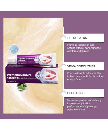 Qkbuza Denture Adhesive Maximum Holding Force 40g Repair Pad and SealantDenture Fixative For Daily Use by Women and Adults with Full or - Buy Online on GoSupps.com