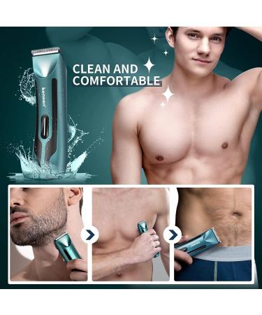 Kensen Body Hair Trimmer for Men - Wet/Dry Electric Razor for Private Parts & Pubic Hair with LED Light - Rechargeable Body Groomer - Buy Online on GoSupps.com