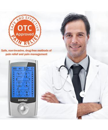 TENS EMS Unit Muscle Stimulator Therapy - 24 Modes Electronic Pulse Massager for Back Pain Relief - Dual Channel Physical Therapy Equipment (Silver) - Buy Online on GoSupps.com