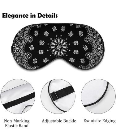 Black Paisley Sleep Mask for Women | Adjustable Eye Shades with Elastic Strap - Perfect for International Shipping - Buy Online on GoSupps.com