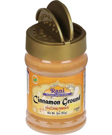 Rani Cinnamon Powder 3oz PET Jar - All Natural, Salt-Free, Vegan, Gluten Friendly - Non-GMO, Kosher Ground Cinnamon 85g - 1 Pack - Buy Online on GoSupps.com