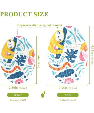 3-Pack Cleaning Kitchen Sponges Oval Tropical with Cute Animal Kitchen Cellulose Dishwashing Wood Pulp Cotton one sizex3 Tropical With Cute Animal - Buy Online on GoSupps.com
