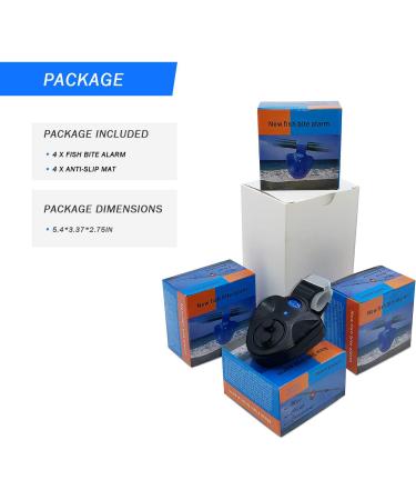 4 Pcs Black Electronic LED Light Fishing Bite Sound Alarm Alert Bell Clip On Rod - Buy Online on GoSupps.com