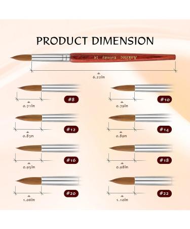Aokitec Sable Kolinsky Nail Brush #22 - Professional Acrylic Brush for Nail Art - Wood Manicure Tool - Buy Online on GoSupps.com