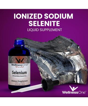 WellnessOne Selenium Drops - Heart & Thyroid Support - Boost Immunity & Antioxidant Enzymes - 1.67fl - Buy Online on GoSupps.com